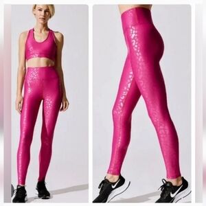 Carbon 38 pink leopard print leggings size Medium